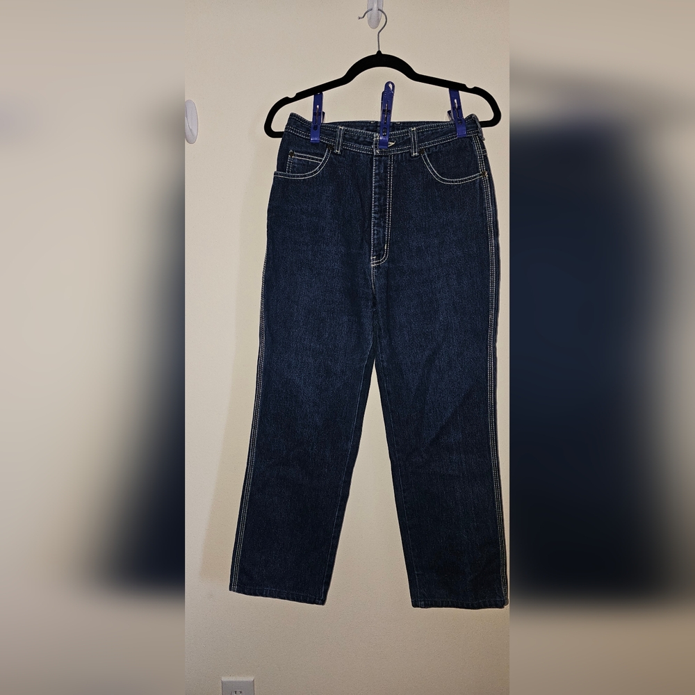 Vintage Bonjour Dark Blue w/ Accent Stitching Cowgirl Approved NO STRETCH 27X27